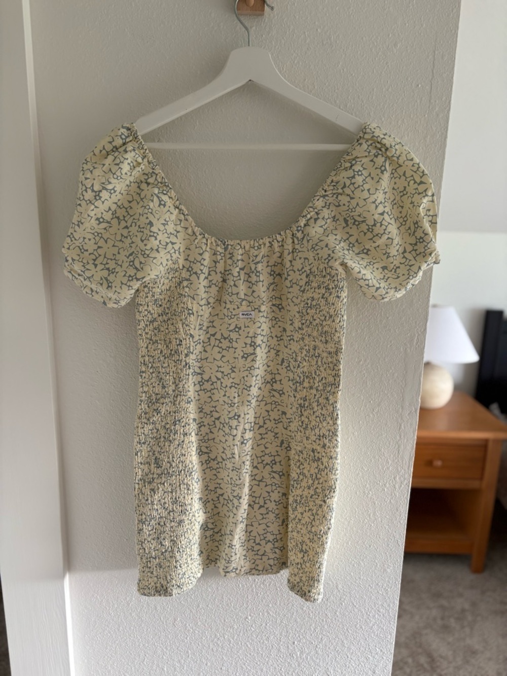 RVCA Pale Yellow Floral Tie-Front Mini Dress - Picture 8 of 11